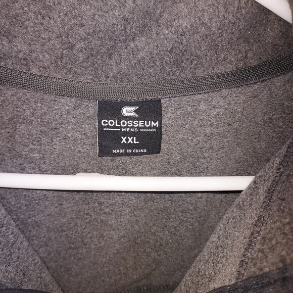 Duke Men's Fleece Vest XXL Full Zip Polyester Pockets Athletic Colosseum Gray - Picture 6 of 7